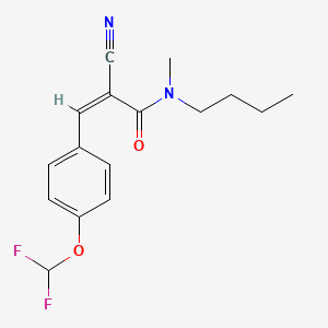 molecular formula C16H18F2N2O2 B2772234 N-butyl-2-cyano-3-[4-(difluoromethoxy)phenyl]-N-methylprop-2-enamide CAS No. 327107-15-3