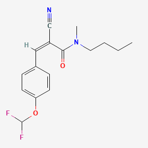 B2772234 (Z)-N-Butyl-2-cyano-3-[4-(difluoromethoxy)phenyl]-N-methylprop-2-enamide CAS No. 327107-15-3