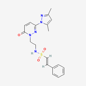 (E)-N-(2-(3-(3,5-dimethyl-1H-pyrazol-1-yl)-6-oxopyridazin-1(6H)-yl)ethyl)-2-phenylethenesulfonamide