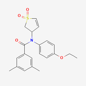 molecular formula C21H23NO4S B2772246 N-(1,1-dioxo-2,3-dihydro-1lambda6-thiophen-3-yl)-N-(4-ethoxyphenyl)-3,5-dimethylbenzamide CAS No. 852438-41-6