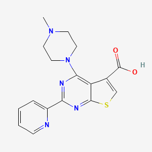 4-(4-Methylpiperazin-1-yl)-2-(pyridin-2-yl)thieno[2,3-d]pyrimidine-5-carboxylic acid