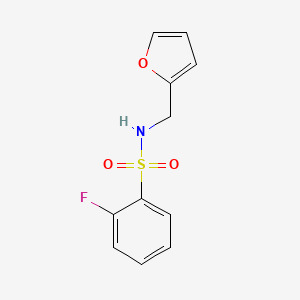 2-fluoro-N-(furan-2-ylmethyl)benzene-1-sulfonamide