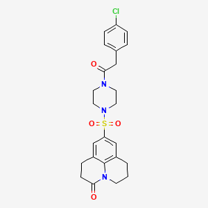 9-((4-(2-(4-chlorophenyl)acetyl)piperazin-1-yl)sulfonyl)-1,2,6,7-tetrahydropyrido[3,2,1-ij]quinolin-3(5H)-one