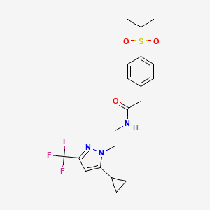 N-(2-(5-cyclopropyl-3-(trifluoromethyl)-1H-pyrazol-1-yl)ethyl)-2-(4-(isopropylsulfonyl)phenyl)acetamide