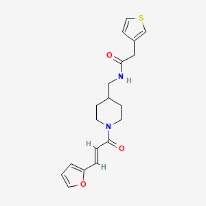 (E)-N-((1-(3-(furan-2-yl)acryloyl)piperidin-4-yl)methyl)-2-(thiophen-3-yl)acetamide