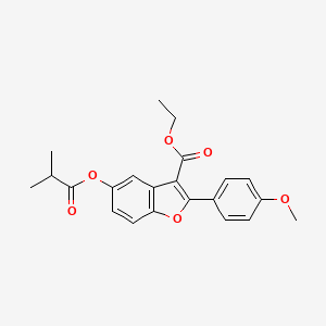Ethyl 2-(4-methoxyphenyl)-5-[(2-methylpropanoyl)oxy]-1-benzofuran-3-carboxylate