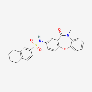 molecular formula C24H22N2O4S B2772291 N-(10-methyl-11-oxo-10,11-dihydrodibenzo[b,f][1,4]oxazepin-2-yl)-5,6,7,8-tetrahydronaphthalene-2-sulfonamide CAS No. 922061-56-1