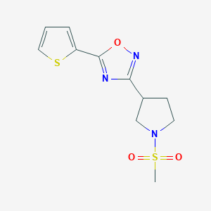 3-(1-(Methylsulfonyl)pyrrolidin-3-yl)-5-(thiophen-2-yl)-1,2,4-oxadiazole