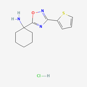 1-[3-(Thiophen-2-yl)-1,2,4-oxadiazol-5-yl]cyclohexan-1-amine hydrochloride