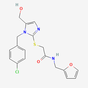 2-((1-(4-chlorobenzyl)-5-(hydroxymethyl)-1H-imidazol-2-yl)thio)-N-(furan-2-ylmethyl)acetamide