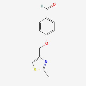 molecular formula C12H11NO2S B2772338 4-((2-Methylthiazol-4-yl)methoxy)benzaldehyde CAS No. 848316-21-2