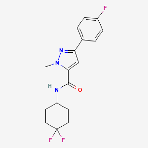 molecular formula C17H18F3N3O B2772387 N-(4,4-difluorocyclohexyl)-3-(4-fluorophenyl)-1-methyl-1H-pyrazole-5-carboxamide CAS No. 2034461-81-7