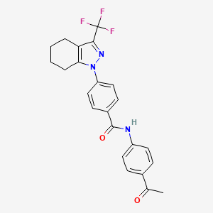 molecular formula C23H20F3N3O2 B2772497 N-(4-acetylphenyl)-4-[3-(trifluoromethyl)-4,5,6,7-tetrahydro-1H-indazol-1-yl]benzamide CAS No. 620544-20-9
