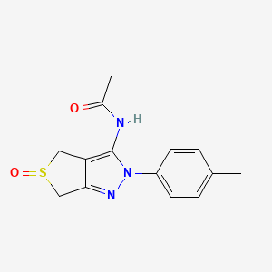 molecular formula C14H15N3O2S B2772499 N-[2-(4-methylphenyl)-5-oxo-2H,4H,6H-5lambda4-thieno[3,4-c]pyrazol-3-yl]acetamide CAS No. 958587-18-3