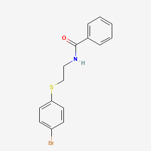 molecular formula C15H14BrNOS B2772508 N-{2-[(4-bromophenyl)sulfanyl]ethyl}benzenecarboxamide CAS No. 338955-66-1