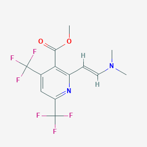 molecular formula C13H12F6N2O2 B2772519 methyl 2-[(E)-2-(dimethylamino)ethenyl]-4,6-bis(trifluoromethyl)pyridine-3-carboxylate CAS No. 866049-96-9