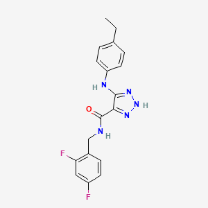 molecular formula C18H17F2N5O B2772549 N-(2,4-difluorobenzyl)-5-((4-ethylphenyl)amino)-1H-1,2,3-triazole-4-carboxamide CAS No. 1291859-18-1
