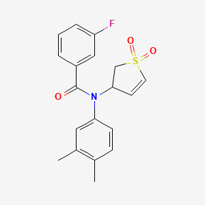 molecular formula C19H18FNO3S B2772563 N-(3,4-dimethylphenyl)-N-(1,1-dioxido-2,3-dihydrothiophen-3-yl)-3-fluorobenzamide CAS No. 863021-80-1