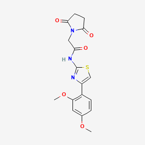 molecular formula C17H17N3O5S B2772569 N-[4-(2,4-dimethoxyphenyl)-1,3-thiazol-2-yl]-2-(2,5-dioxopyrrolidin-1-yl)acetamide CAS No. 361481-82-5