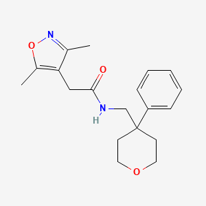 molecular formula C19H24N2O3 B2772574 2-(3,5-Dimethyl-1,2-oxazol-4-YL)-N-[(4-phenyloxan-4-YL)methyl]acetamide CAS No. 1797871-45-4