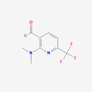 molecular formula C9H9F3N2O B2772589 2-(Dimethylamino)-6-(trifluoromethyl)pyridine-3-carbaldehyde CAS No. 910487-56-8