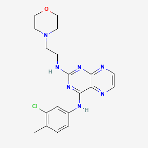 molecular formula C19H22ClN7O B2772608 N4-(3-CHLORO-4-METHYLPHENYL)-N2-[2-(MORPHOLIN-4-YL)ETHYL]PTERIDINE-2,4-DIAMINE CAS No. 946350-03-4