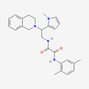molecular formula C26H30N4O2 B2772621 N-(2,5-dimethylphenyl)-N'-[2-(1-methyl-1H-pyrrol-2-yl)-2-(1,2,3,4-tetrahydroisoquinolin-2-yl)ethyl]ethanediamide CAS No. 1049455-55-1