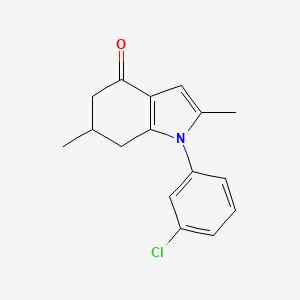 molecular formula C16H16ClNO B2772637 1-(3-chlorophenyl)-2,6-dimethyl-4,5,6,7-tetrahydro-1H-indol-4-one CAS No. 1022879-87-3