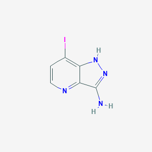 molecular formula C6H5IN4 B2772643 7-iodo-1H-pyrazolo[4,3-b]pyridin-3-amine CAS No. 1350648-21-3