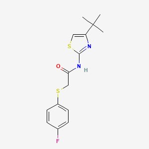 molecular formula C15H17FN2OS2 B2772674 N-(4-tert-butyl-1,3-thiazol-2-yl)-2-[(4-fluorophenyl)sulfanyl]acetamide CAS No. 896343-25-2