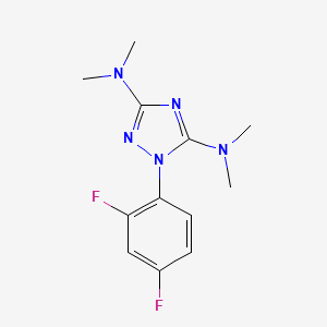 molecular formula C12H15F2N5 B2772686 1-(2,4-difluorophenyl)-N3,N3,N5,N5-tetramethyl-1H-1,2,4-triazole-3,5-diamine CAS No. 251307-24-1