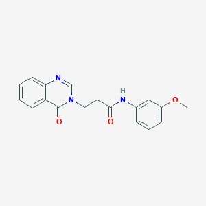 molecular formula C18H17N3O3 B277269 N-(3-METHOXYPHENYL)-3-(4-OXO-3,4-DIHYDROQUINAZOLIN-3-YL)PROPANAMIDE 