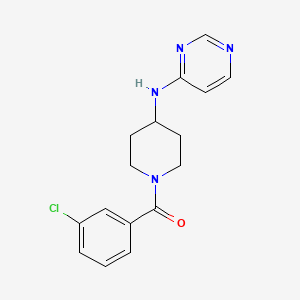 molecular formula C16H17ClN4O B2772693 N-[1-(3-chlorobenzoyl)piperidin-4-yl]pyrimidin-4-amine CAS No. 2415543-34-7