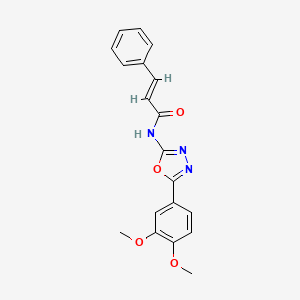 molecular formula C19H17N3O4 B2772707 N-(5-(3,4-dimethoxyphenyl)-1,3,4-oxadiazol-2-yl)cinnamamide CAS No. 899734-62-4