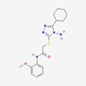 molecular formula C17H23N5O2S B2772708 2-((4-amino-5-cyclohexyl-4H-1,2,4-triazol-3-yl)thio)-N-(2-methoxyphenyl)acetamide CAS No. 840514-95-6