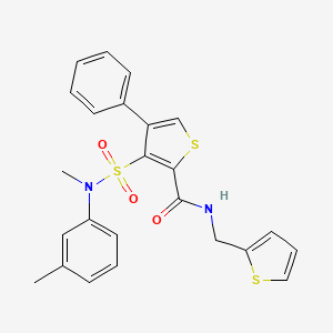 molecular formula C24H22N2O3S3 B2772711 3-[methyl(3-methylphenyl)sulfamoyl]-4-phenyl-N-[(thiophen-2-yl)methyl]thiophene-2-carboxamide CAS No. 1114653-45-0