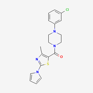 (4-(3-chlorophenyl)piperazin-1-yl)(4-methyl-2-(1H-pyrrol-1-yl)thiazol-5-yl)methanone