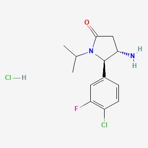 (4S,5R)-4-Amino-5-(4-chloro-3-fluorophenyl)-1-propan-2-ylpyrrolidin-2-one;hydrochloride
