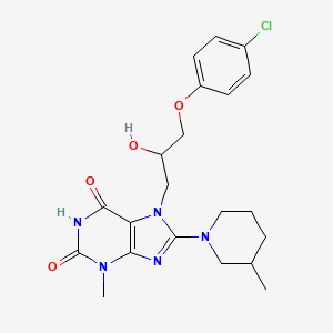 molecular formula C21H26ClN5O4 B2772716 7-(3-(4-chlorophenoxy)-2-hydroxypropyl)-3-methyl-8-(3-methylpiperidin-1-yl)-1H-purine-2,6(3H,7H)-dione CAS No. 919020-18-1