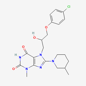 7-(3-(4-chlorophenoxy)-2-hydroxypropyl)-3-methyl-8-(3-methylpiperidin-1-yl)-1H-purine-2,6(3H,7H)-dione