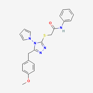 2-[[5-[(4-methoxyphenyl)methyl]-4-pyrrol-1-yl-1,2,4-triazol-3-yl]sulfanyl]-N-phenylacetamide