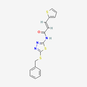 (2E)-N-[5-(benzylsulfanyl)-1,3,4-thiadiazol-2-yl]-3-(thiophen-2-yl)prop-2-enamide