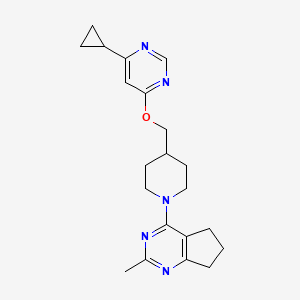 4-(4-(((6-cyclopropylpyrimidin-4-yl)oxy)methyl)piperidin-1-yl)-2-methyl-6,7-dihydro-5H-cyclopenta[d]pyrimidine