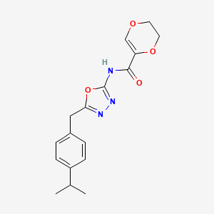 N-(5-(4-isopropylbenzyl)-1,3,4-oxadiazol-2-yl)-5,6-dihydro-1,4-dioxine-2-carboxamide