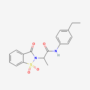 2-(1,1-dioxido-3-oxobenzo[d]isothiazol-2(3H)-yl)-N-(4-ethylphenyl)propanamide