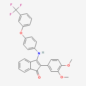 2-(3,4-Dimethoxyphenyl)-3-((4-(3-(trifluoromethyl)phenoxy)phenyl)amino)inden-1-one