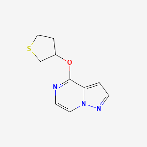 B2772737 4-(Thiolan-3-yloxy)pyrazolo[1,5-a]pyrazine CAS No. 2175978-96-6