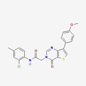 molecular formula C22H18ClN3O3S B2772739 N-(2-chloro-4-methylphenyl)-2-[7-(4-methoxyphenyl)-4-oxo-3H,4H-thieno[3,2-d]pyrimidin-3-yl]acetamide CAS No. 1207048-60-9