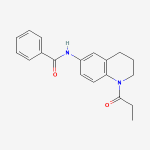 molecular formula C19H20N2O2 B2772744 N-(1-propanoyl-1,2,3,4-tetrahydroquinolin-6-yl)benzamide CAS No. 954024-11-4