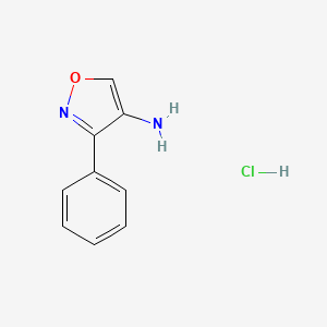 molecular formula C9H9ClN2O B2772747 3-Phenyl-1,2-oxazol-4-amine hydrochloride CAS No. 2241138-22-5